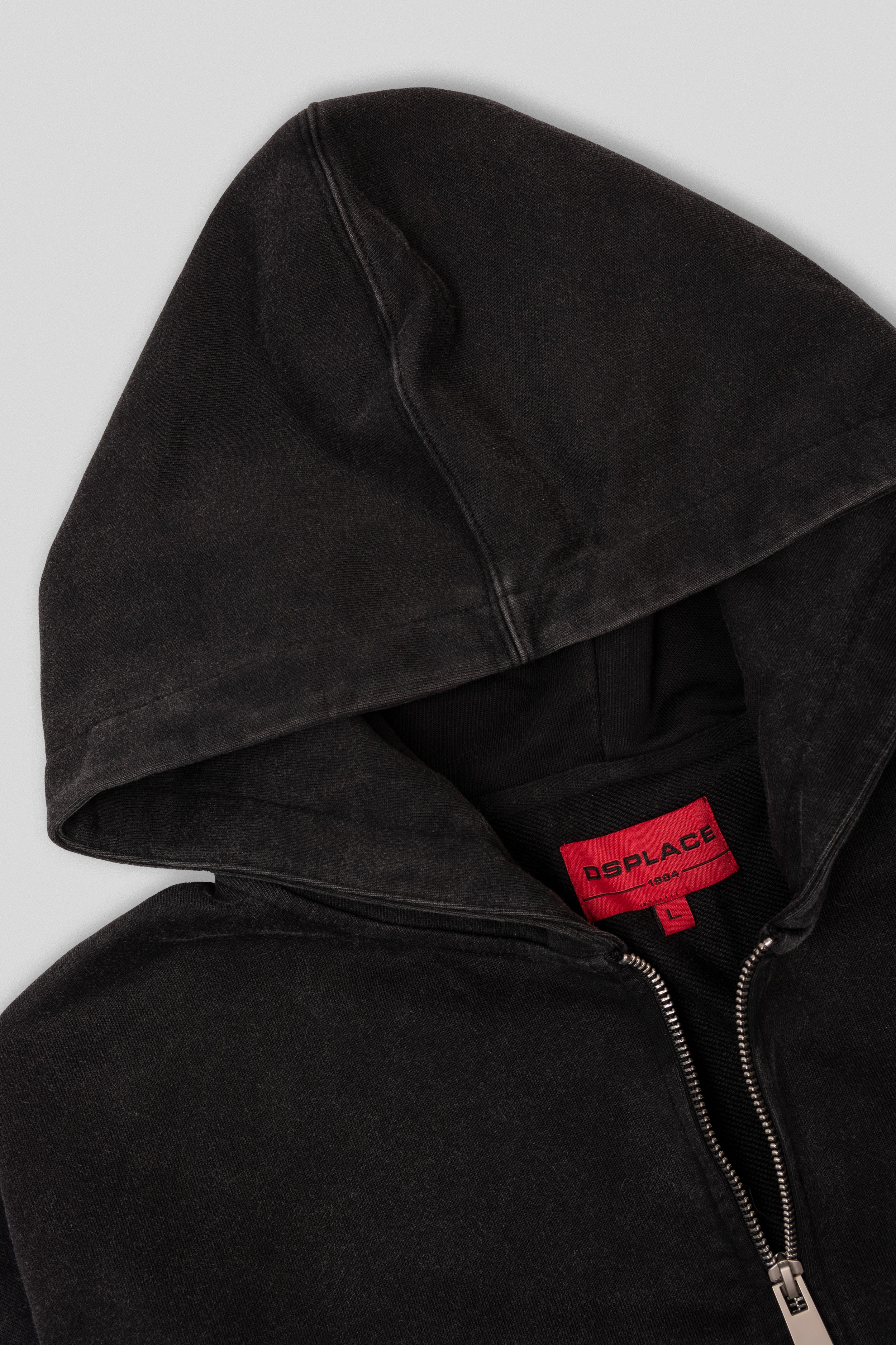 Arden Zipper Hoodie - Washed Black
