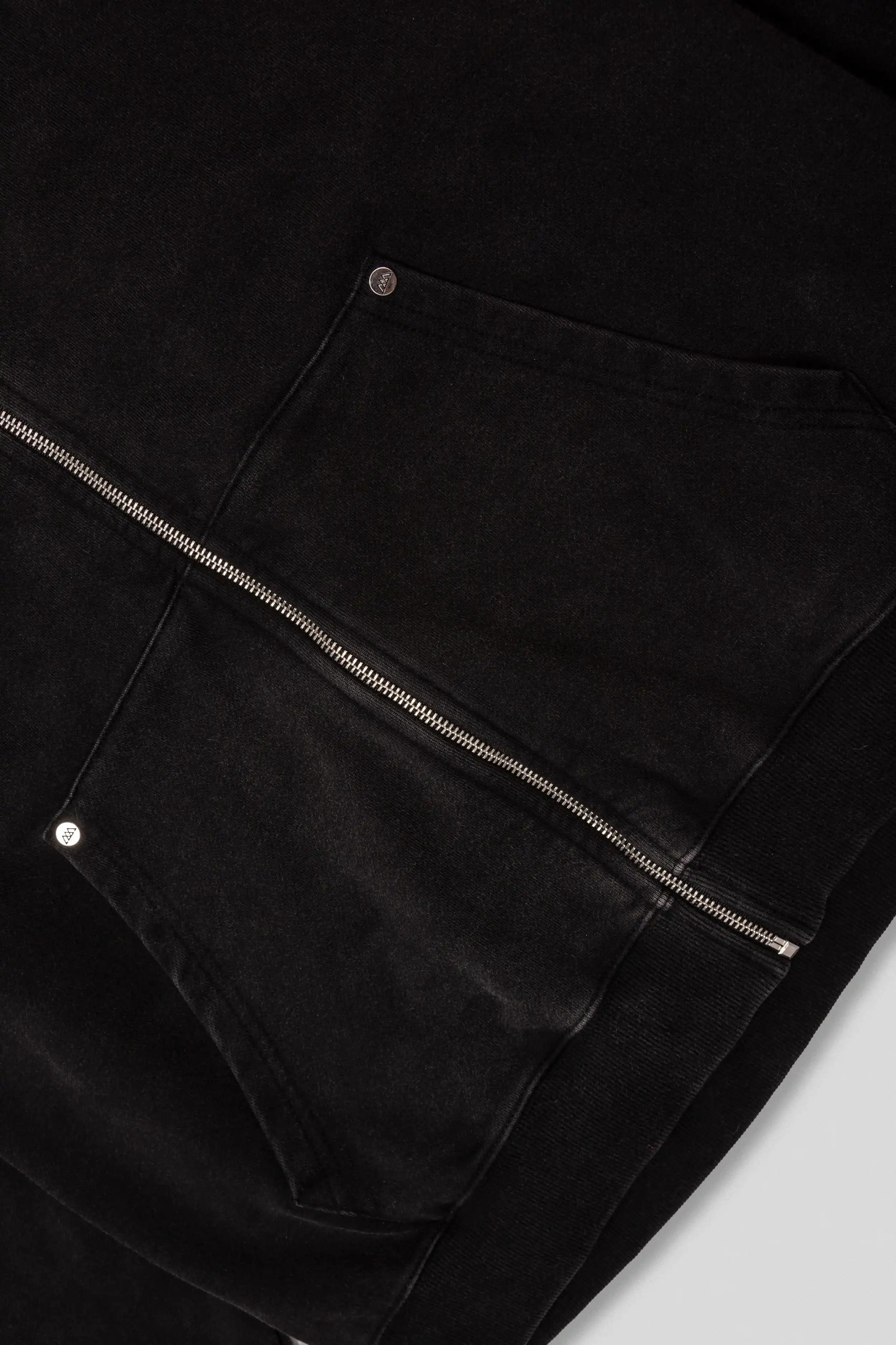 Arden Zipper Hoodie - Washed Black