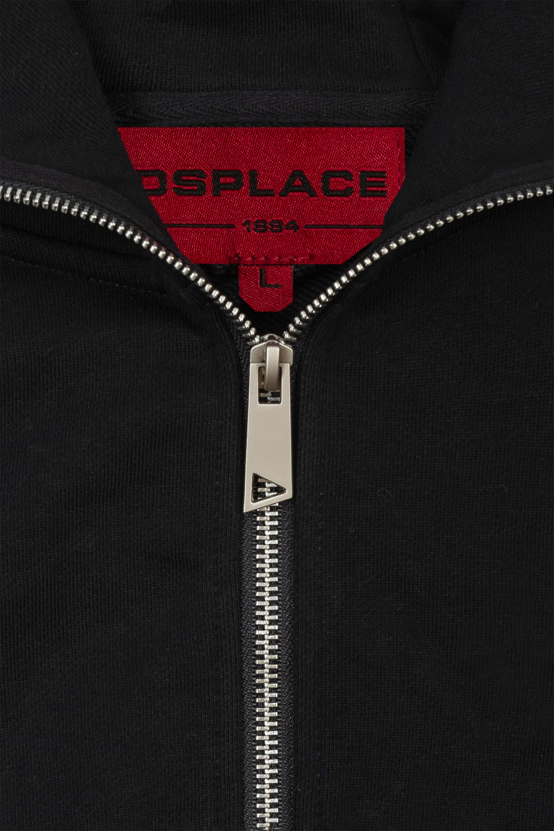Zyra Cropped Zipper Hoodie - Black University Logo