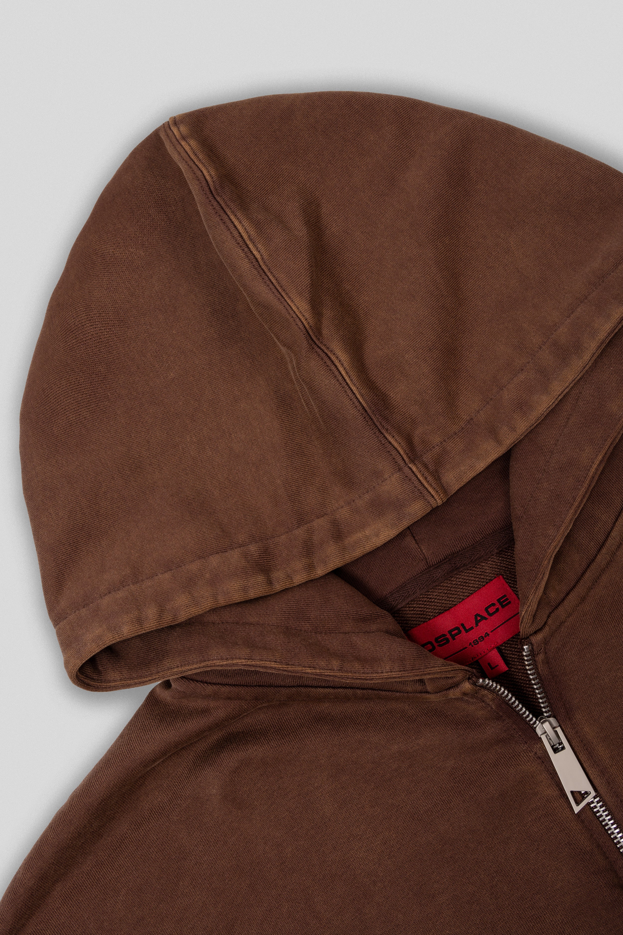 Arden Zipper Hoodie - Washed Mocha