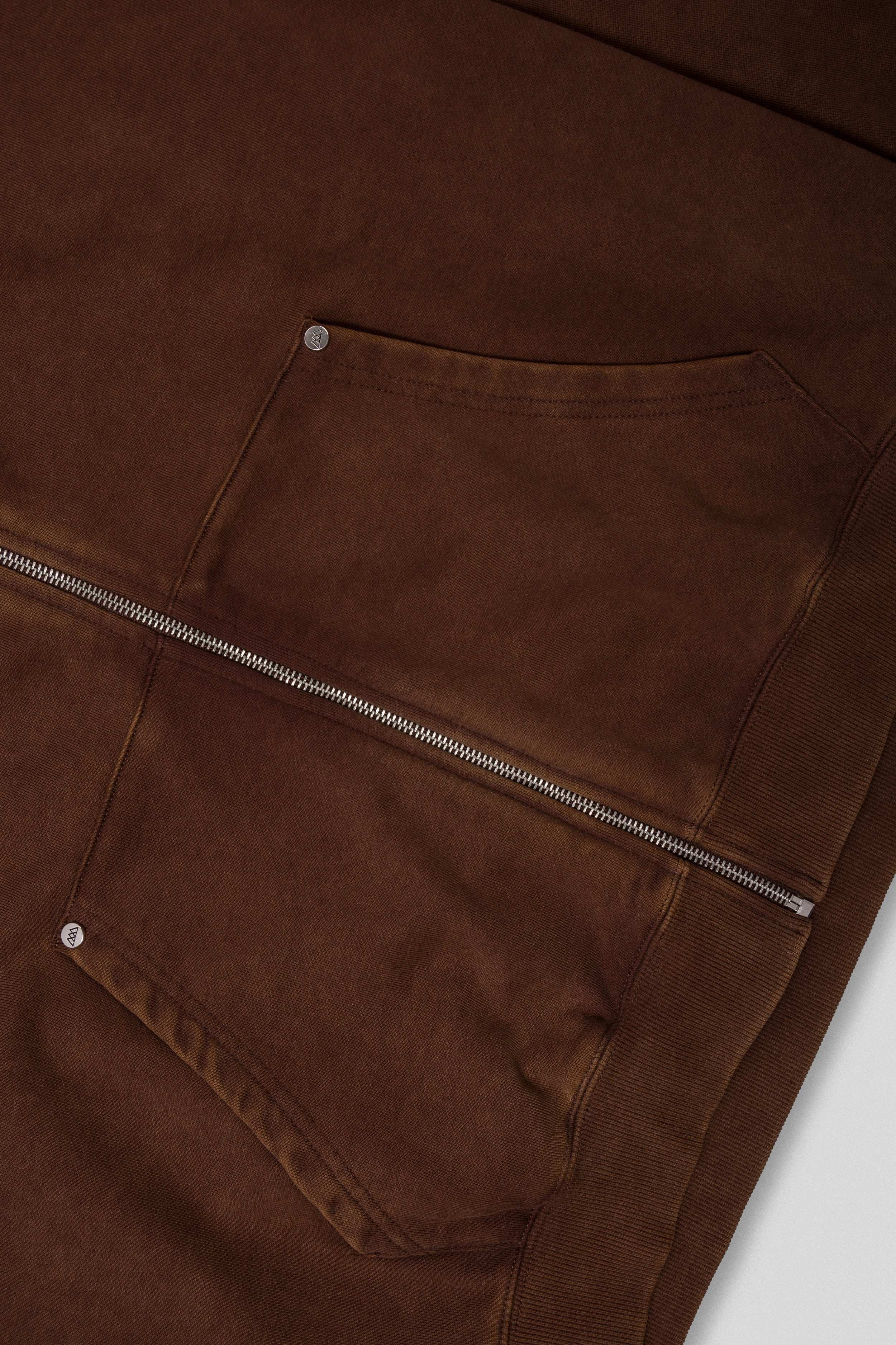 Arden Zipper Hoodie - Washed Mocha