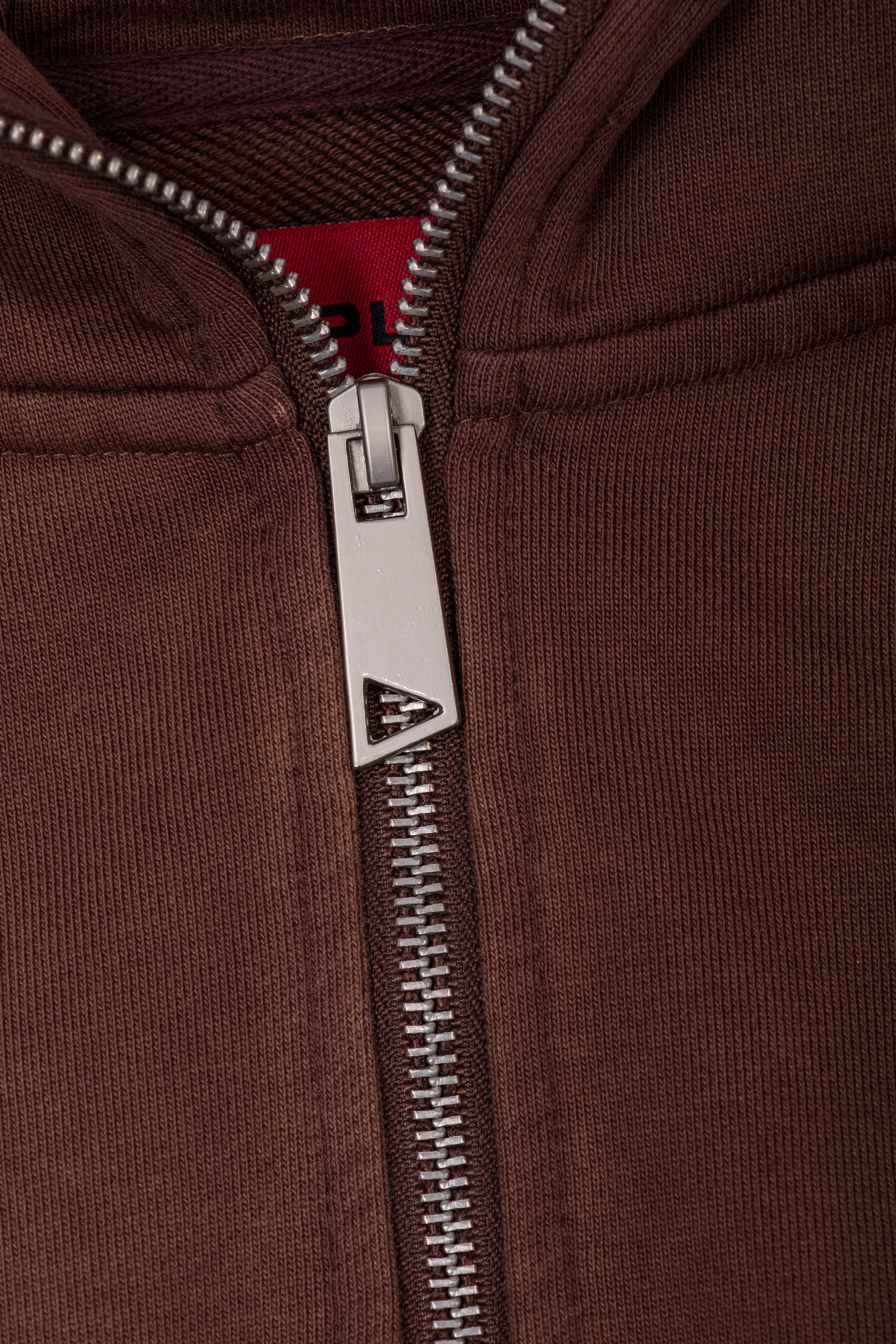 Zyra Cropped Zipper Hoodie - Washed Mocha
