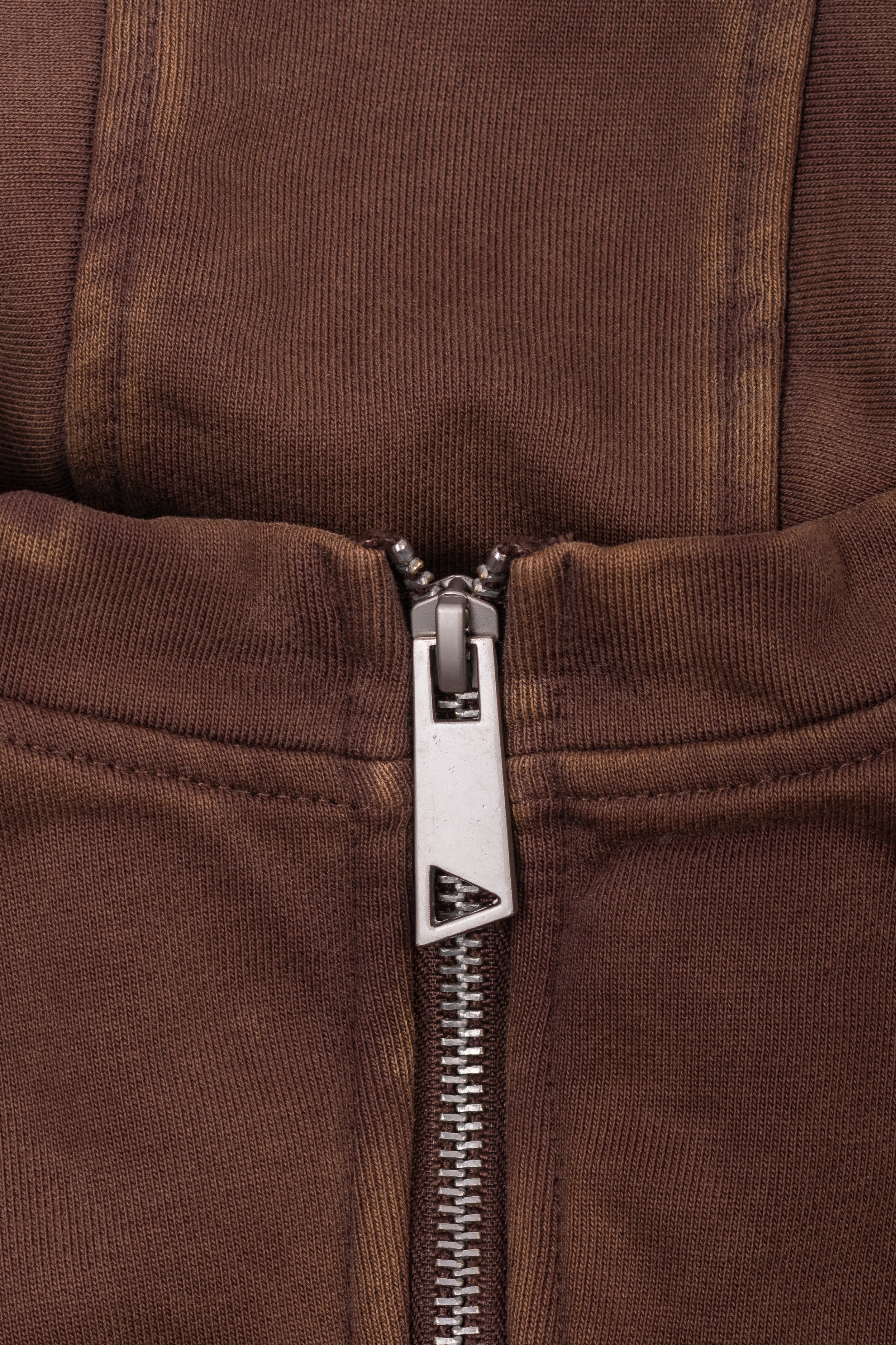 Zyra Cropped Zipper Hoodie - Washed Mocha