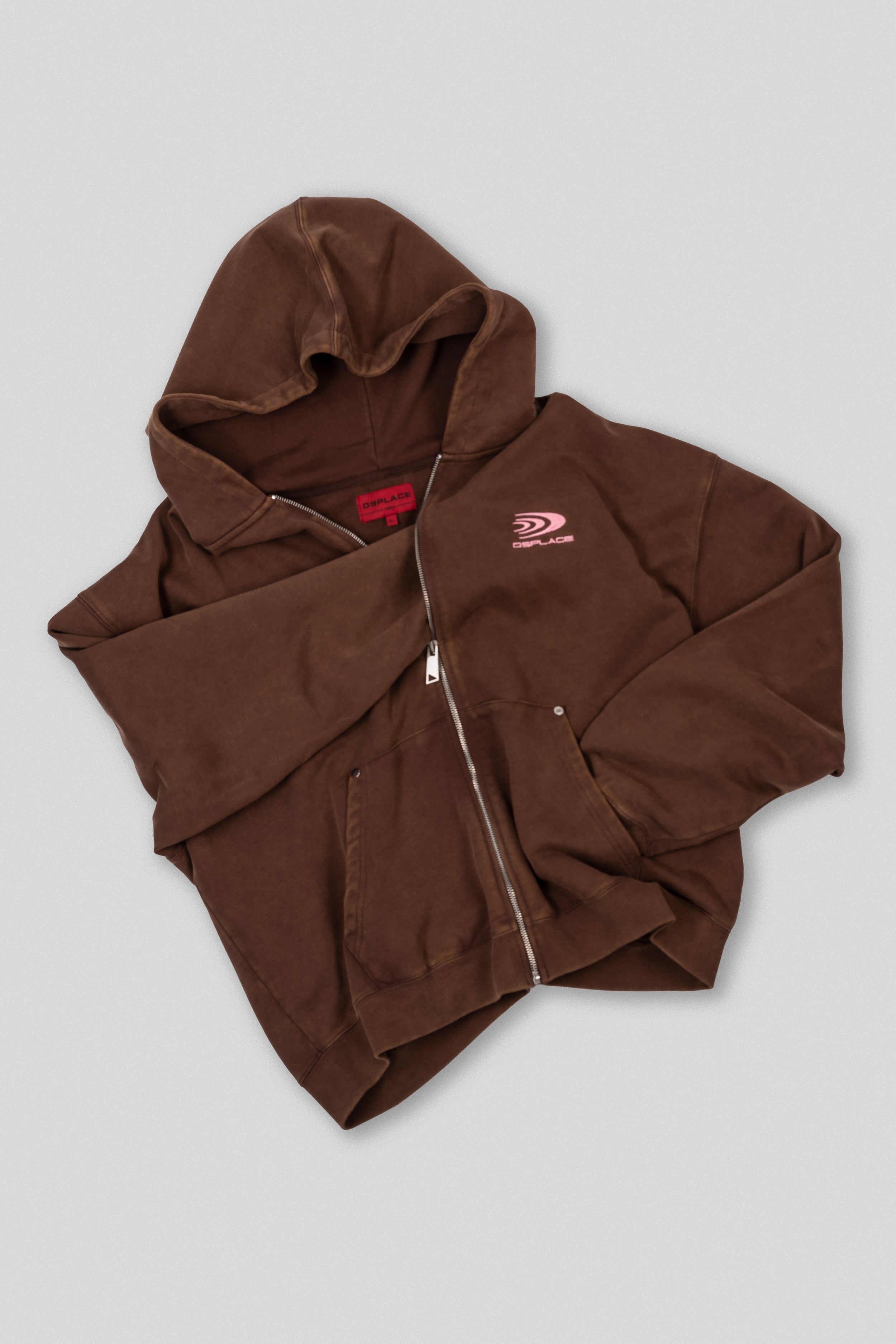 Arden Zipper Hoodie - Washed Mocha