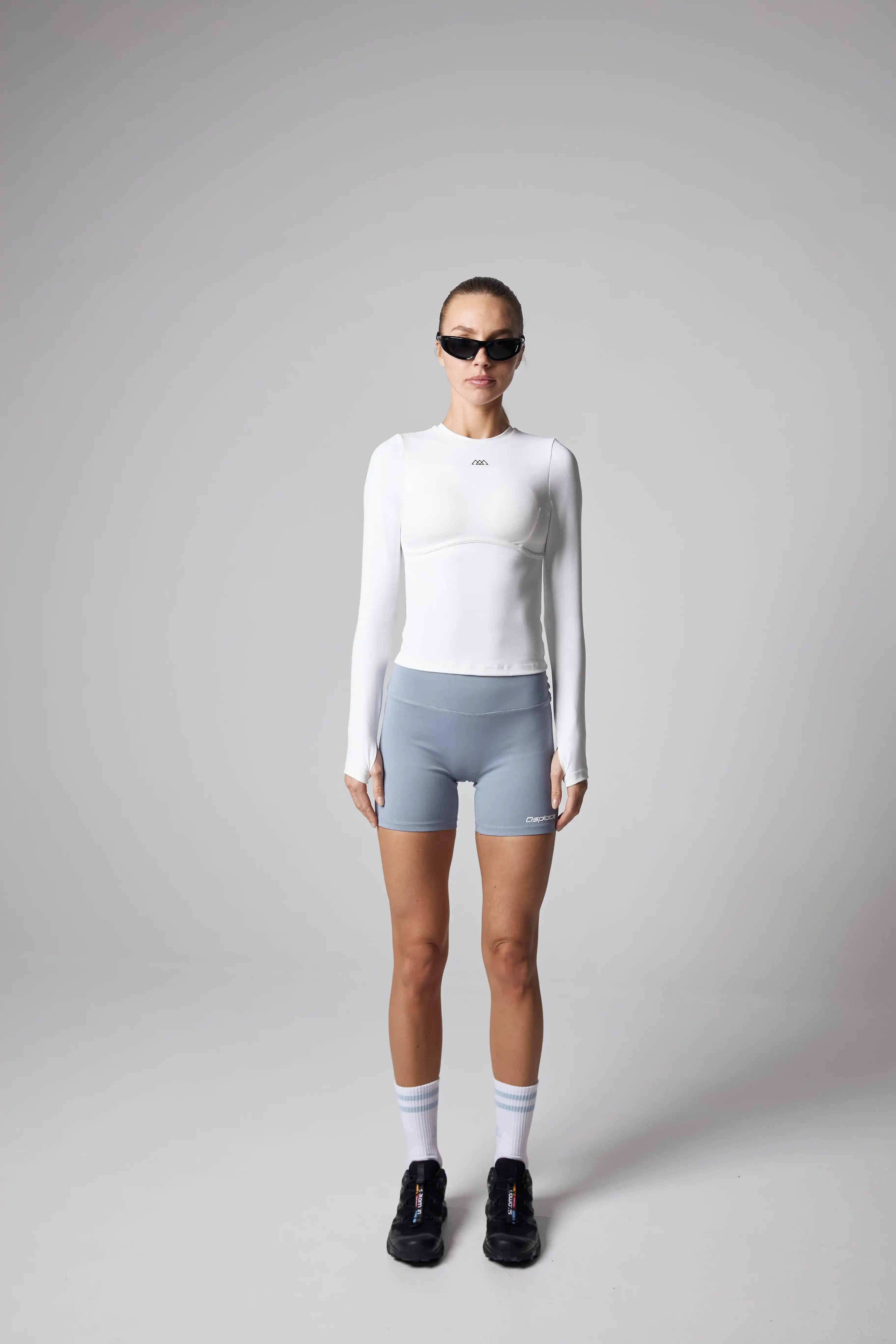 Sculpt Tee Long Sleeve- Salt White
