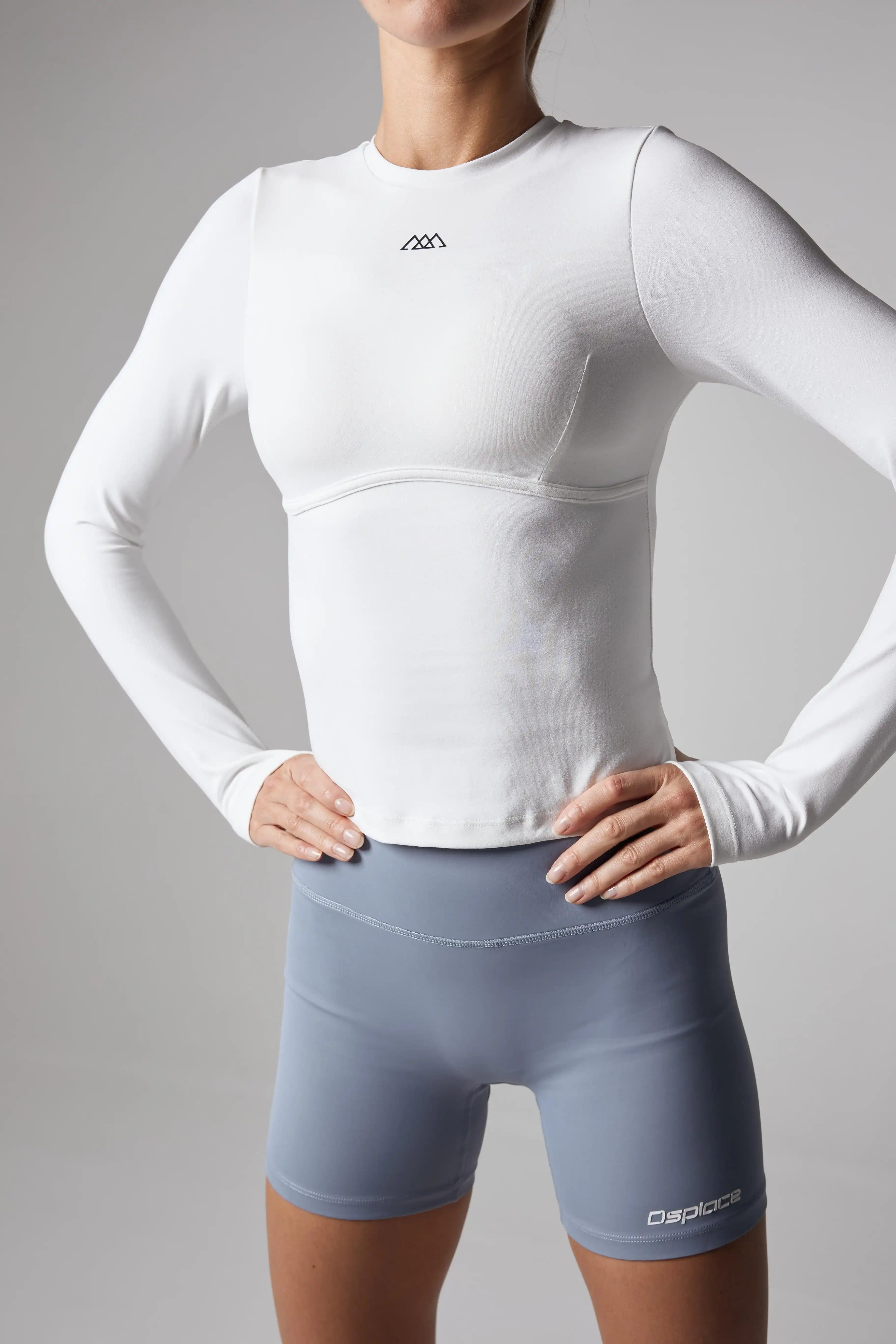 Sculpt Tee Long Sleeve- Salt White