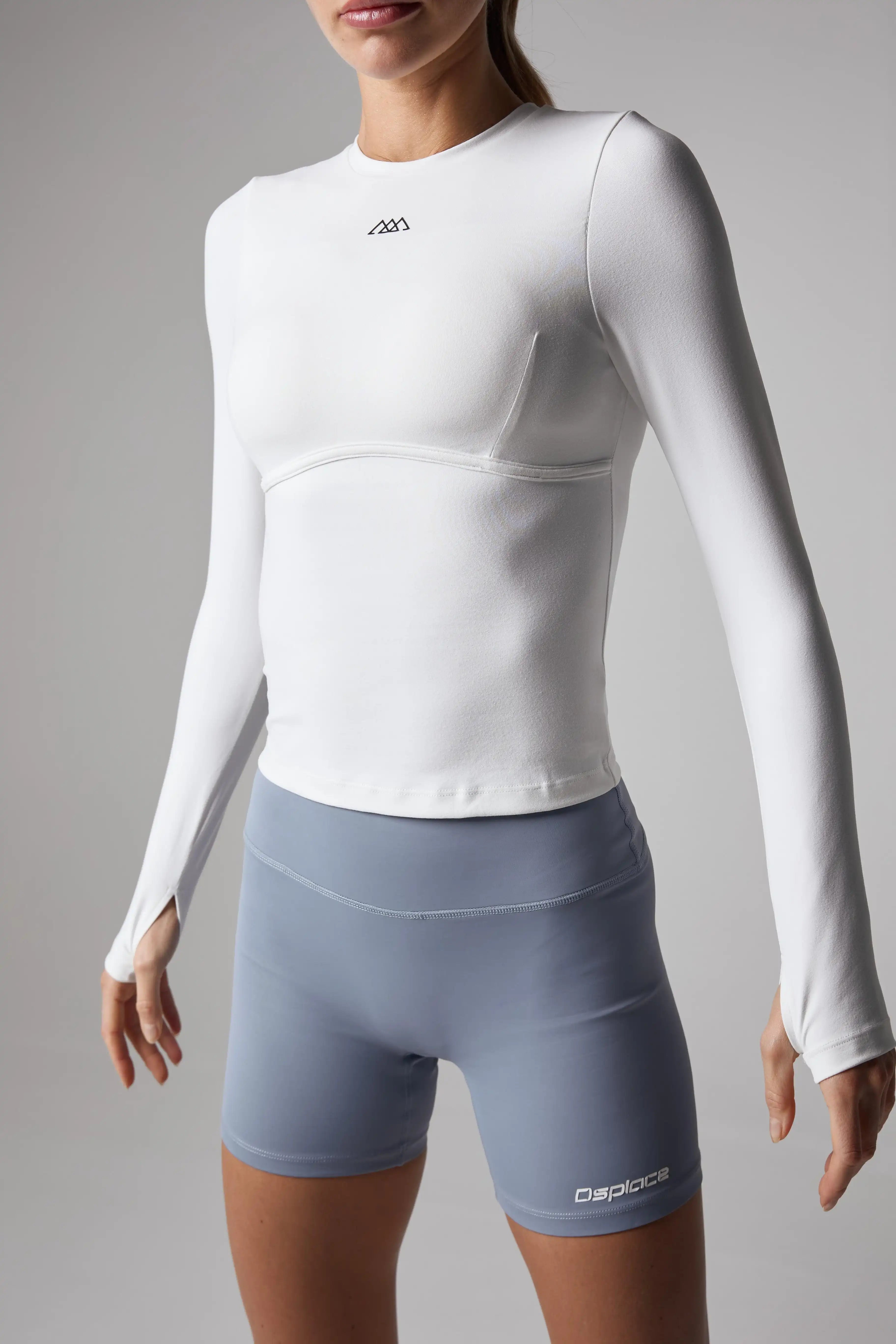 Sculpt Tee Long Sleeve- Salt White