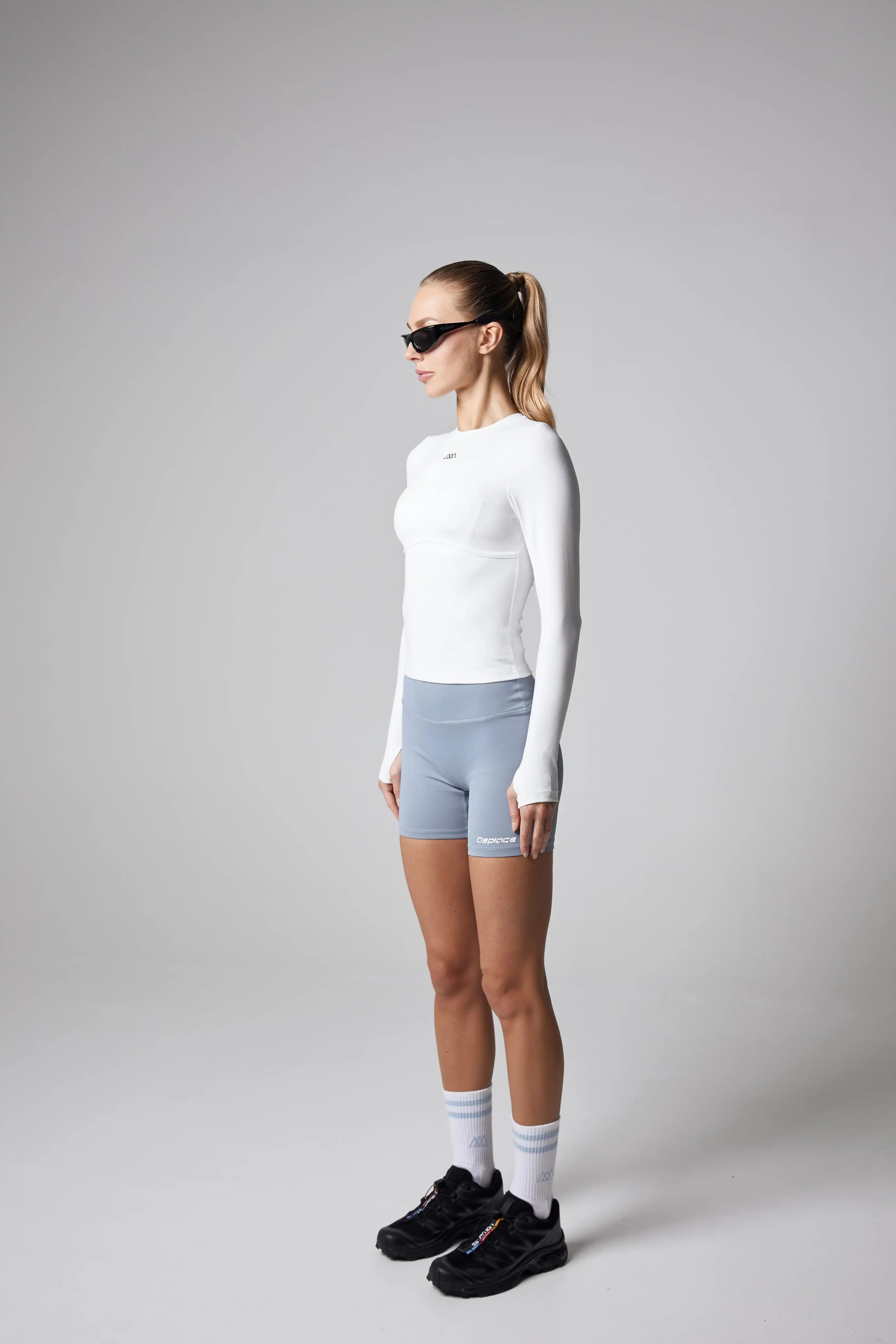Sculpt Tee Long Sleeve- Salt White