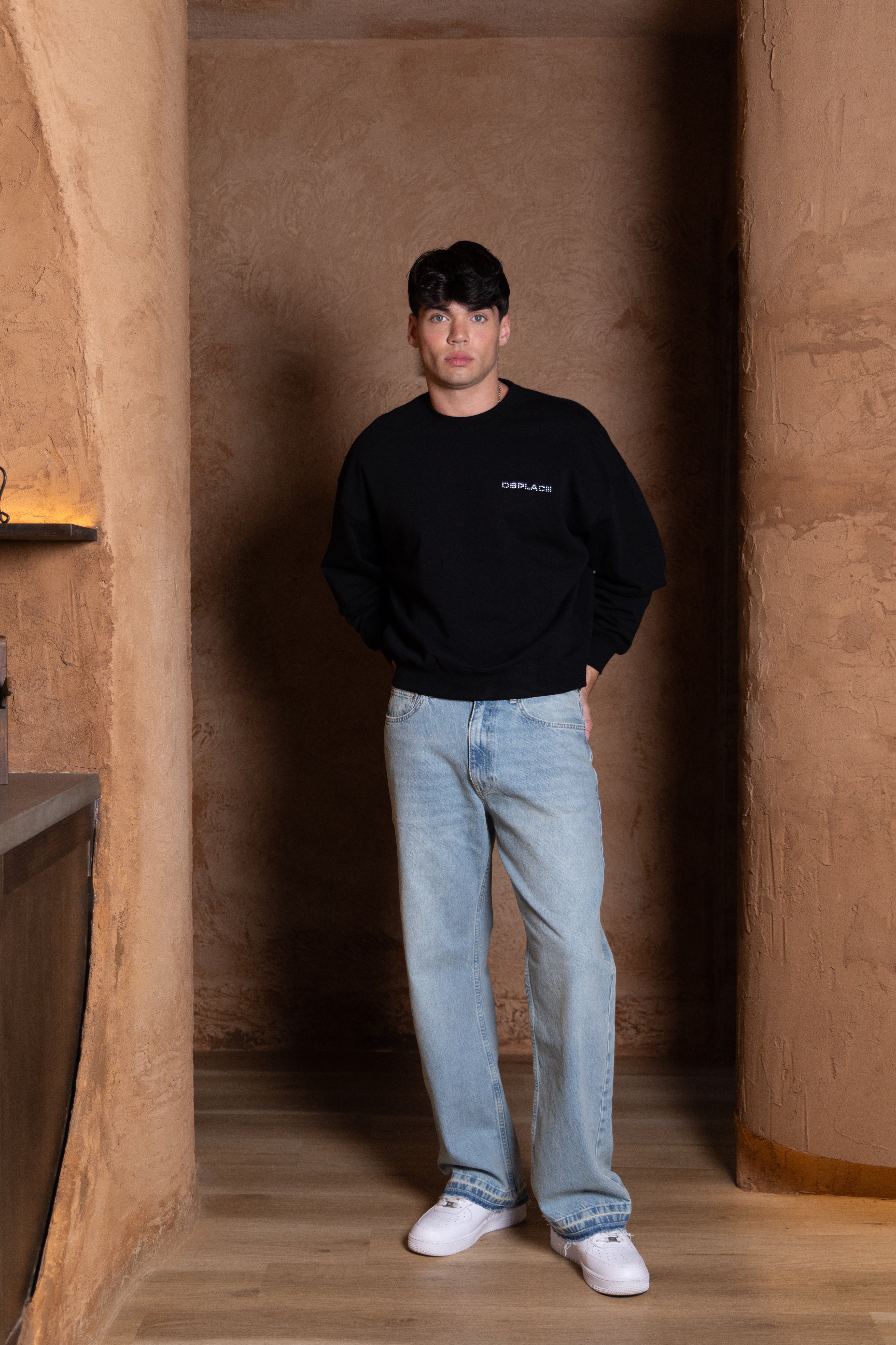 The Ajax Crewneck - Black Lumina Logo
