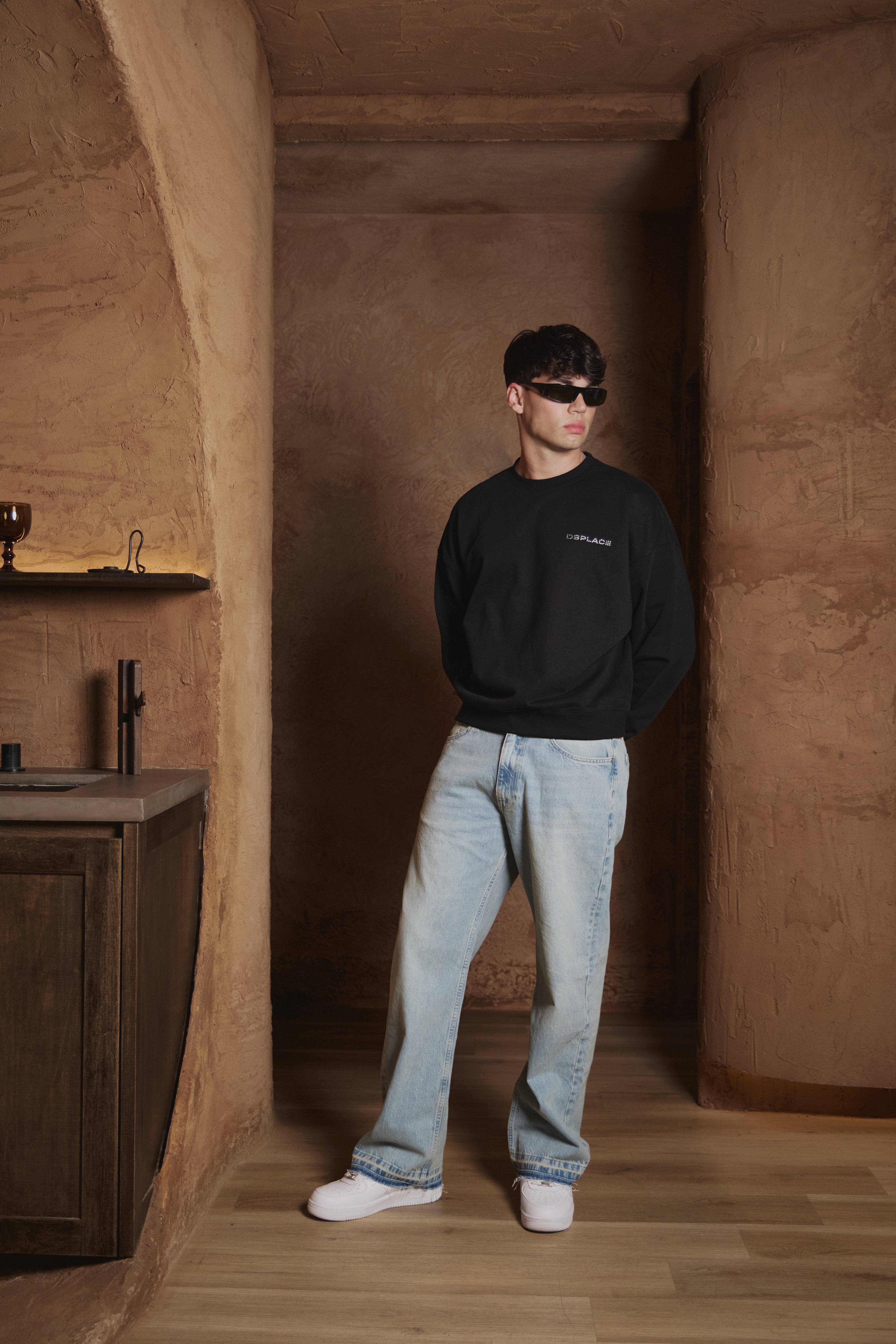 The Ajax Crewneck - Black Lumina Logo