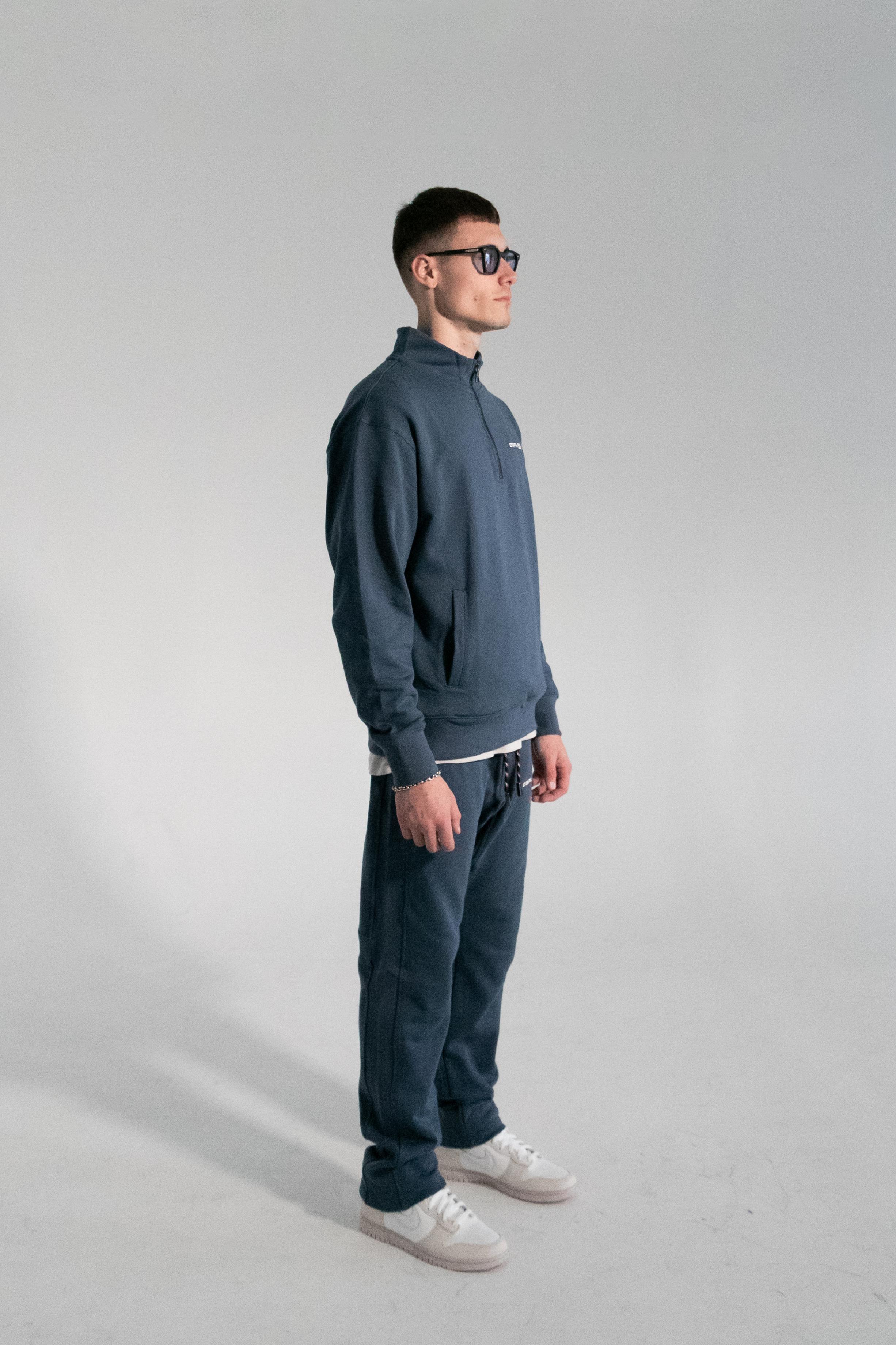 Half Zip Sweater - Vintage Saphire