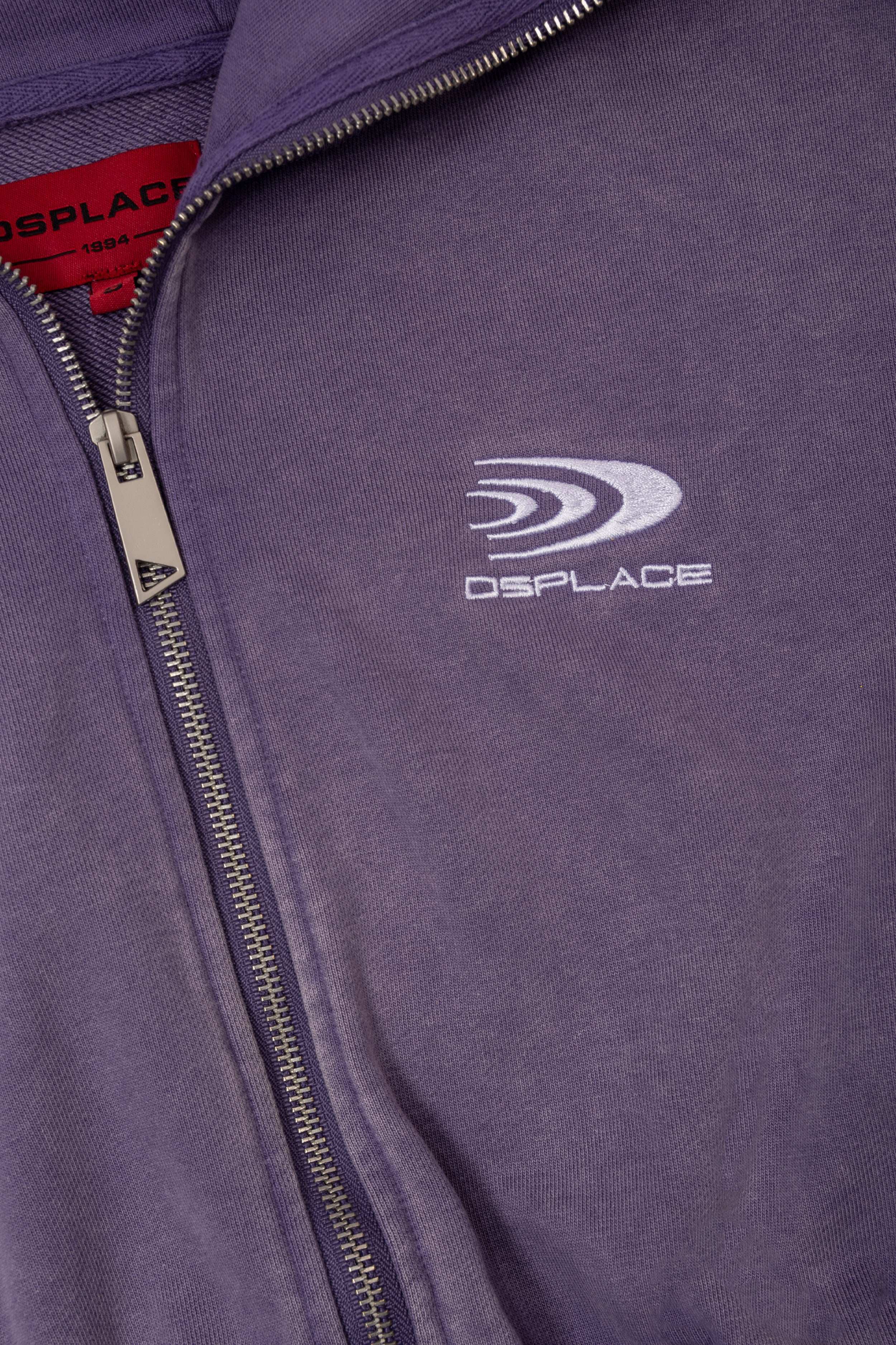 Zyra Cropped Zipper Hoodie - Washed Mauve