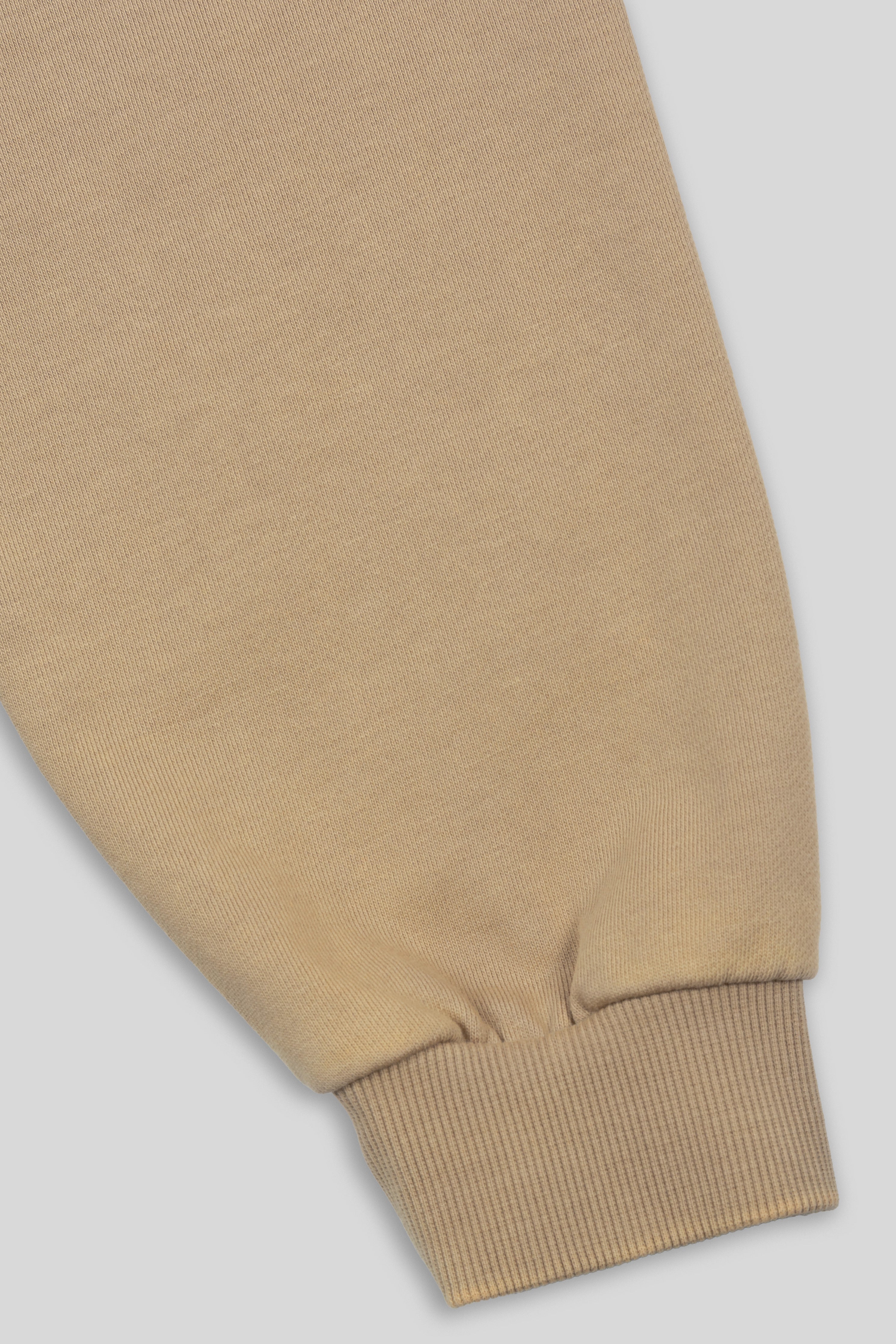 Zyra Cropped Zipper Hoodie - Tan