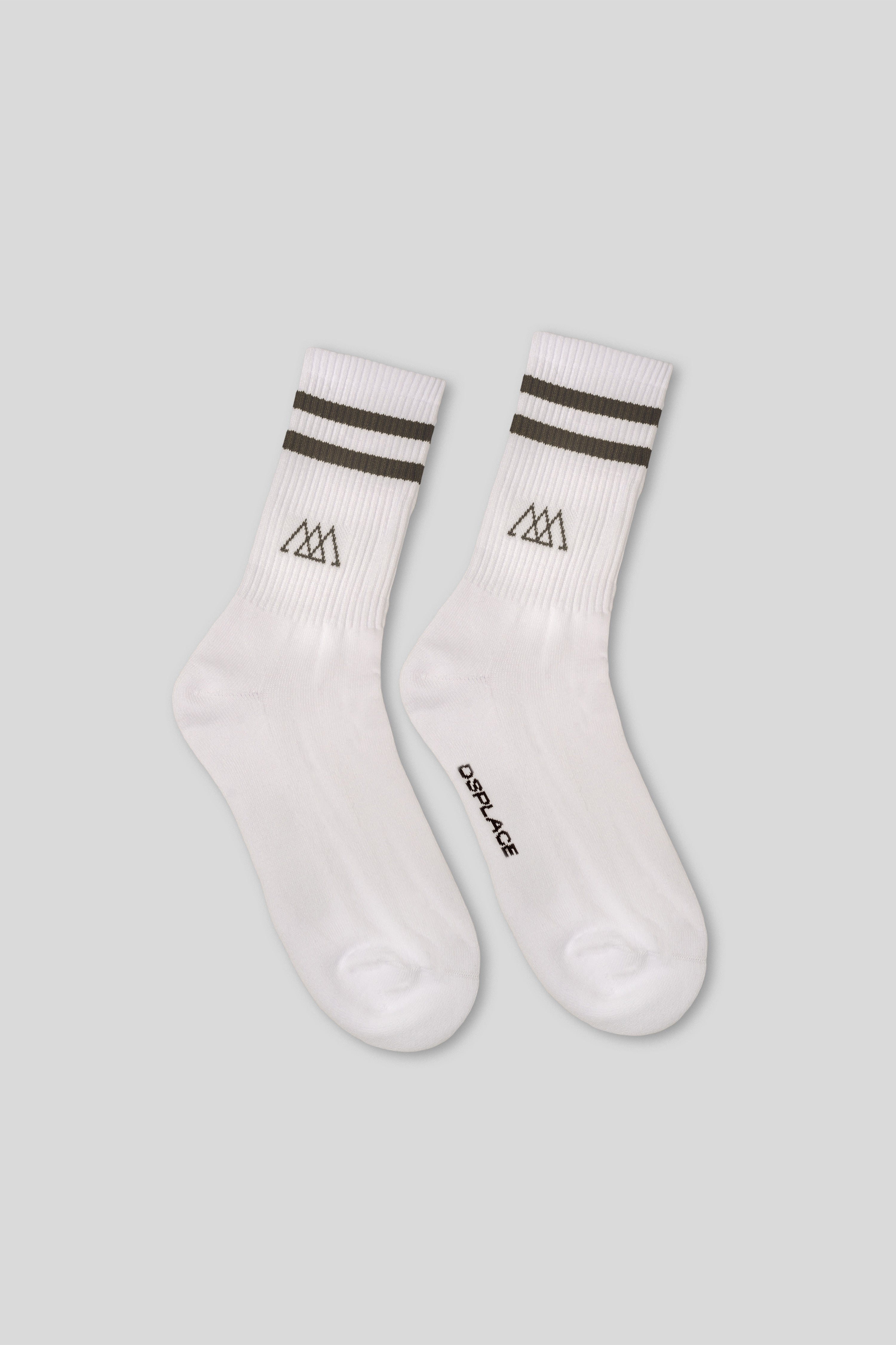 Racer Socks - White / Olive Green
