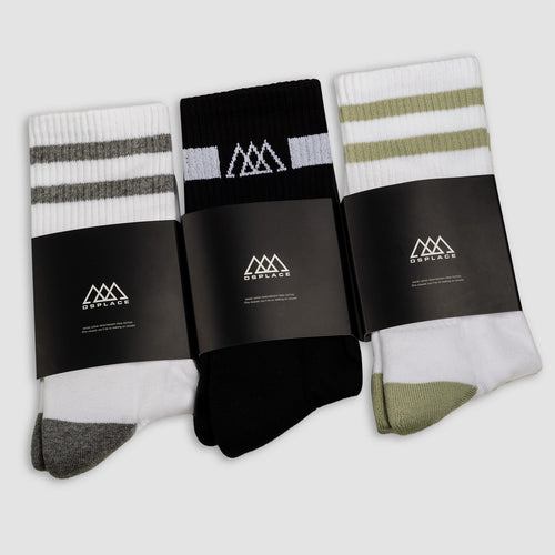 Racer Socks - White / Algae Green