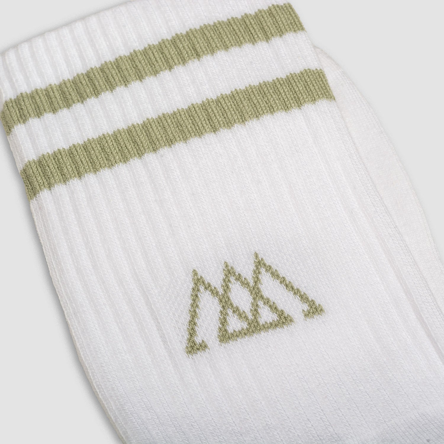 Racer Socks - White / Algae Green