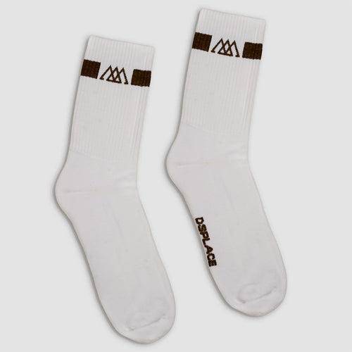 Racer Socks - White / Brown