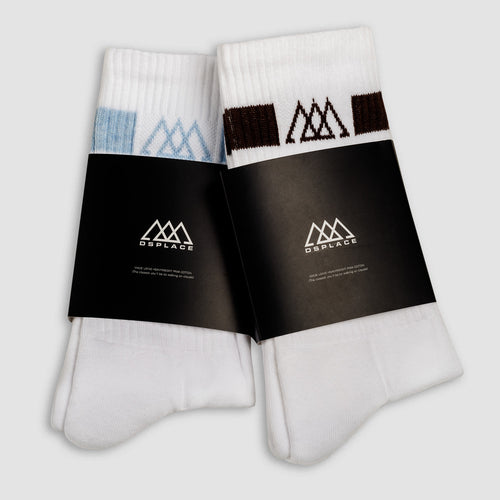 Racer Socks - White / Sky Blue