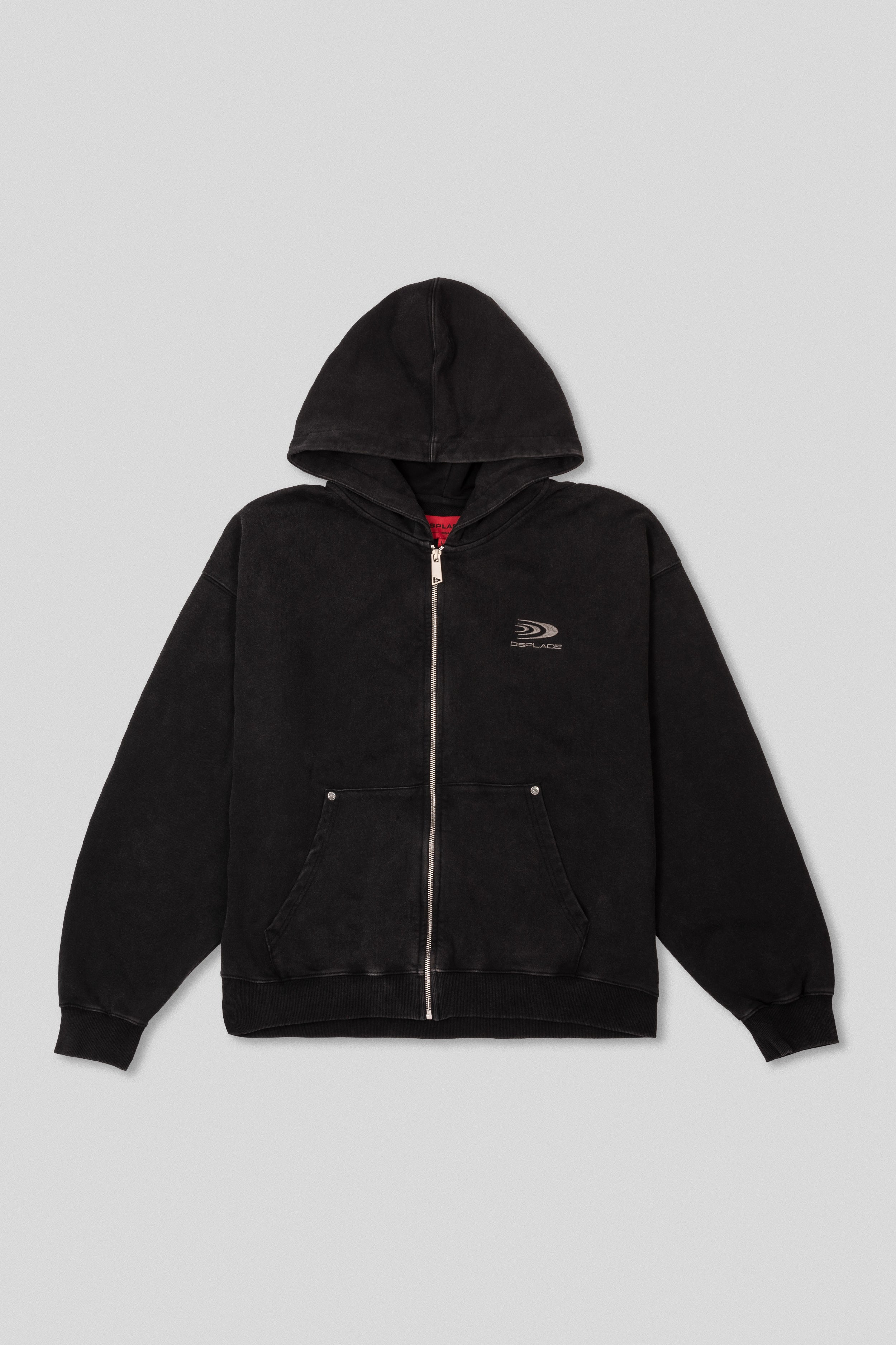 Arden Zipper Hoodie - Washed Black