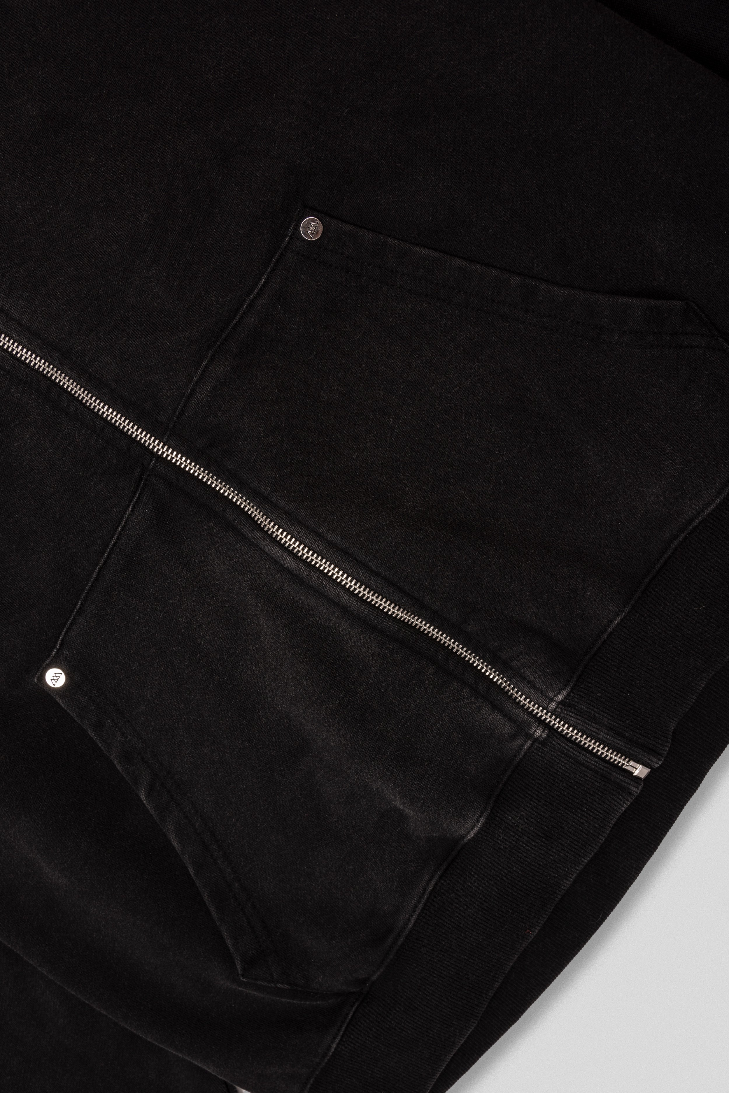 Arden Zipper Hoodie - Washed Black