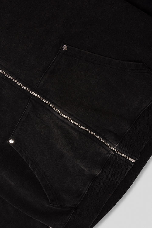 Arden Zipper Hoodie - Washed Black