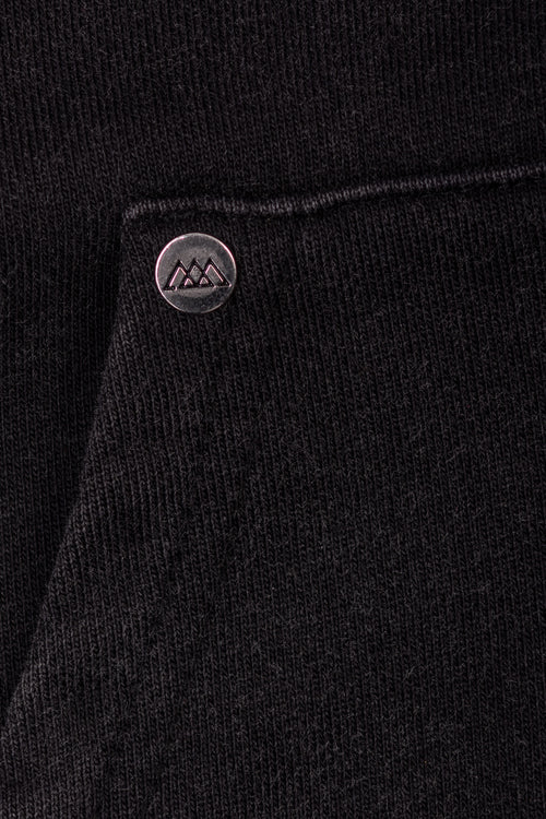 Arden Zipper Hoodie - Washed Black