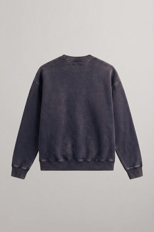The Ajax Crewneck - Indigo Washed University Logo
