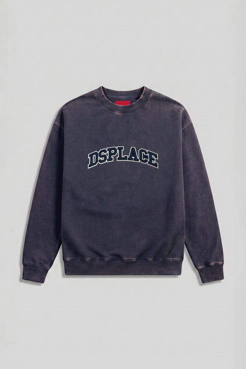 The Ajax Crewneck - Indigo Washed University Logo