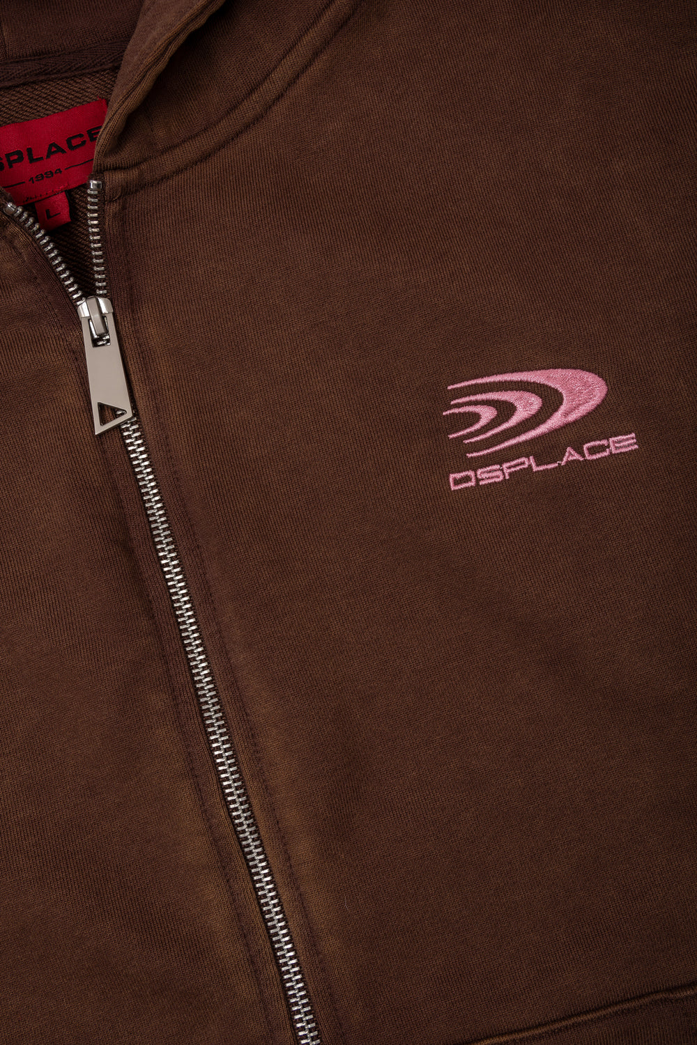 Fabric detail of Arden Zipper Hoodie - Washed Mocha