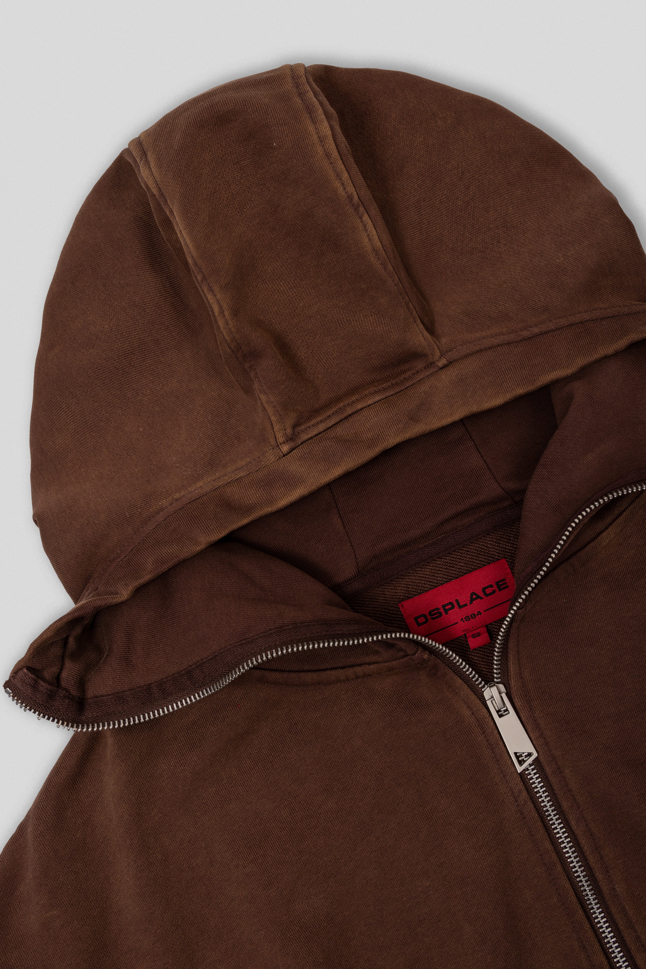 Zyra Cropped Zipper Hoodie - Washed Mocha