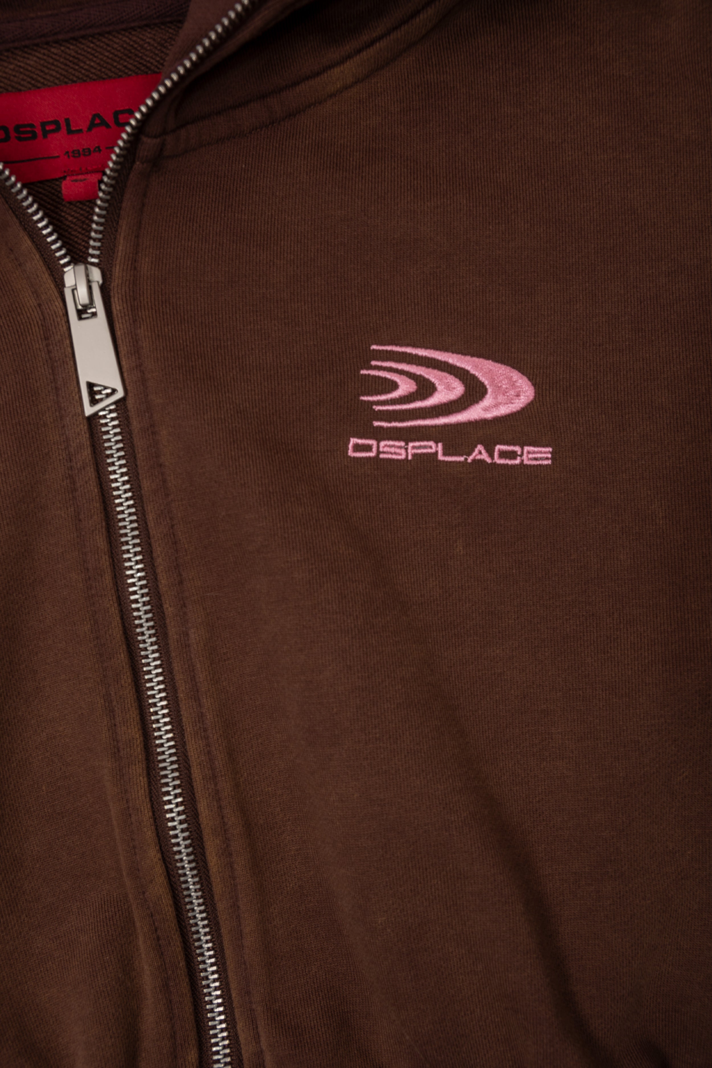 Zyra Cropped Zipper Hoodie - Washed Mocha