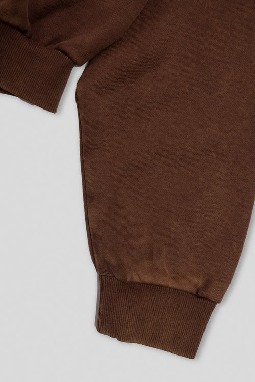 Zyra Cropped Zipper Hoodie - Washed Mocha