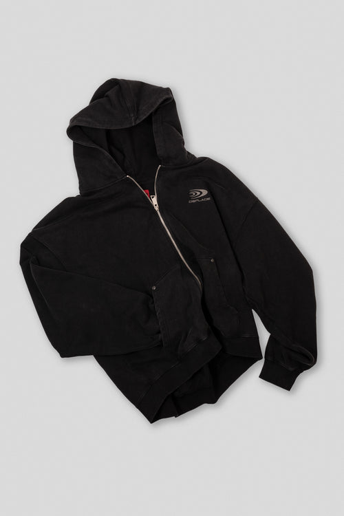 Arden Zipper Hoodie - Washed Black