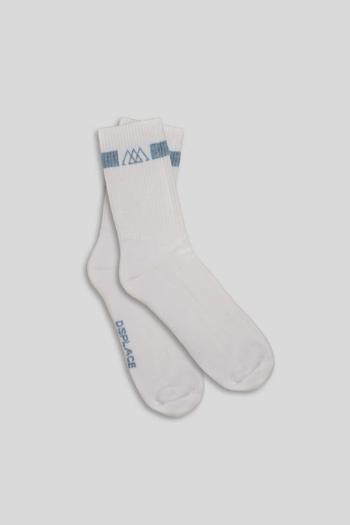 Racer Socks - White / Sky Blue