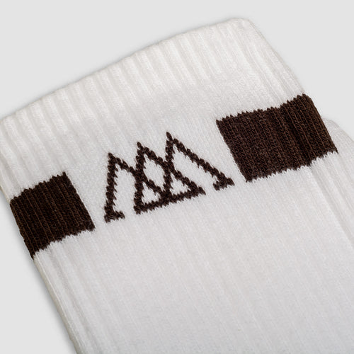 Racer Socks - White / Brown