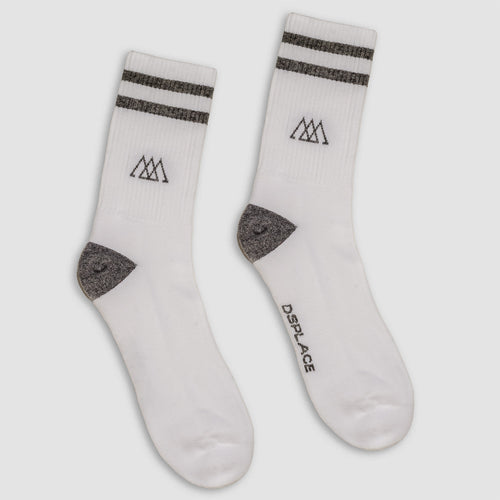 Racer Socks - White / Heather Gray