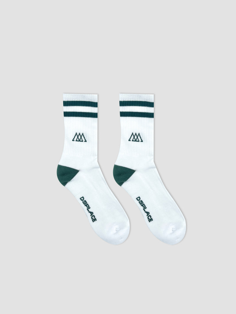 Racer Socks 2S - White / Eden Green