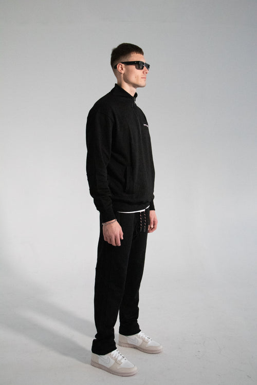 Half Zip Sweater - Jet Black