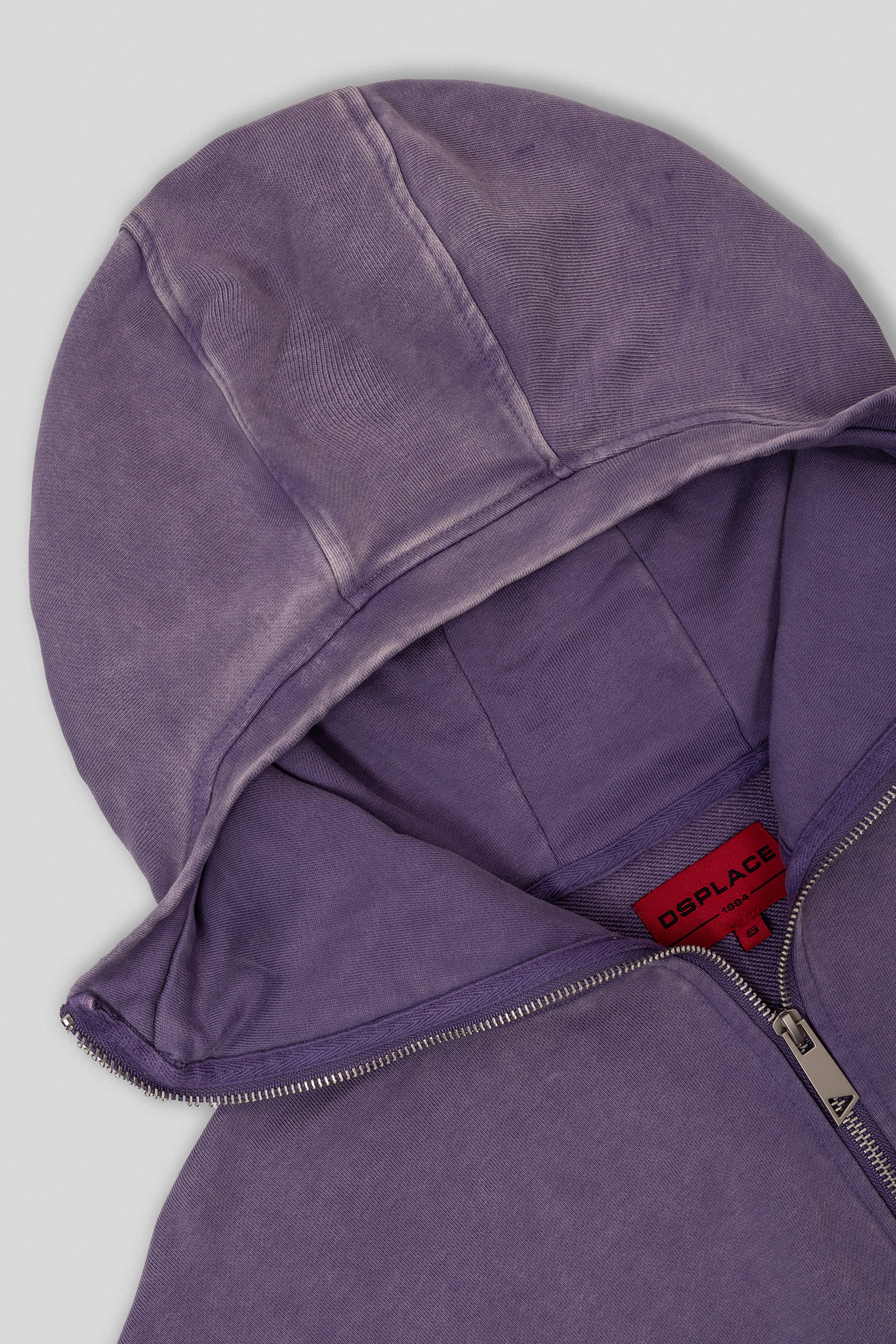 Zyra Cropped Zipper Hoodie - Washed Mauve