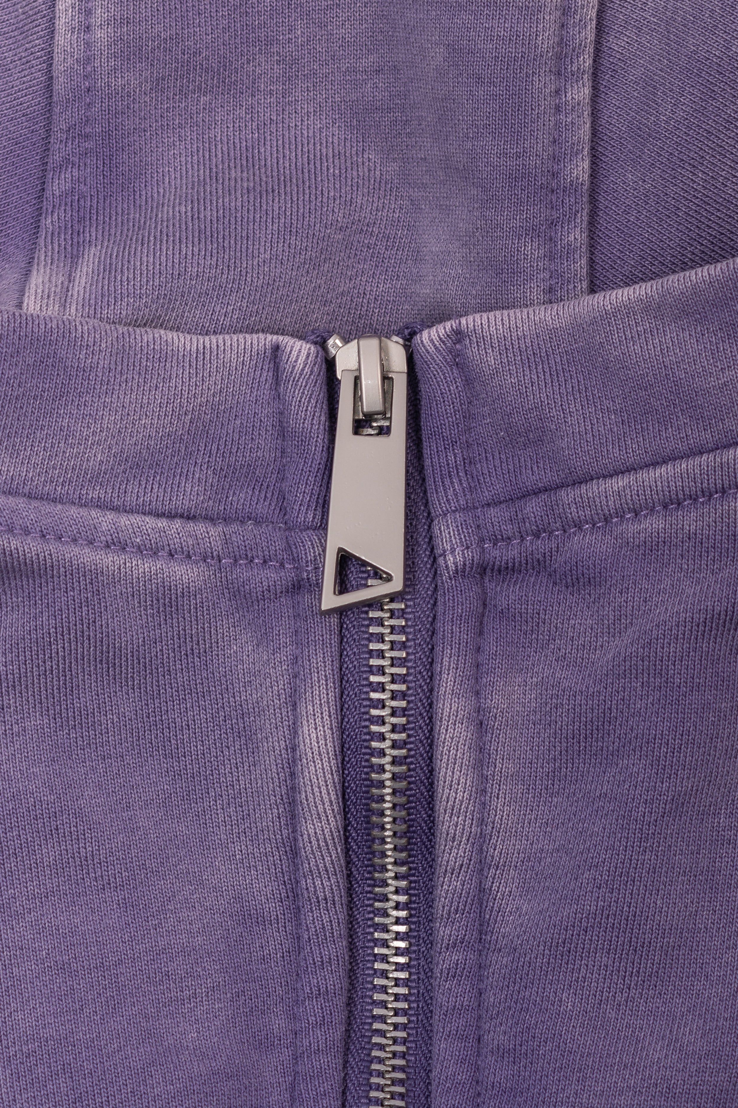 Zyra Cropped Zipper Hoodie - Washed Mauve