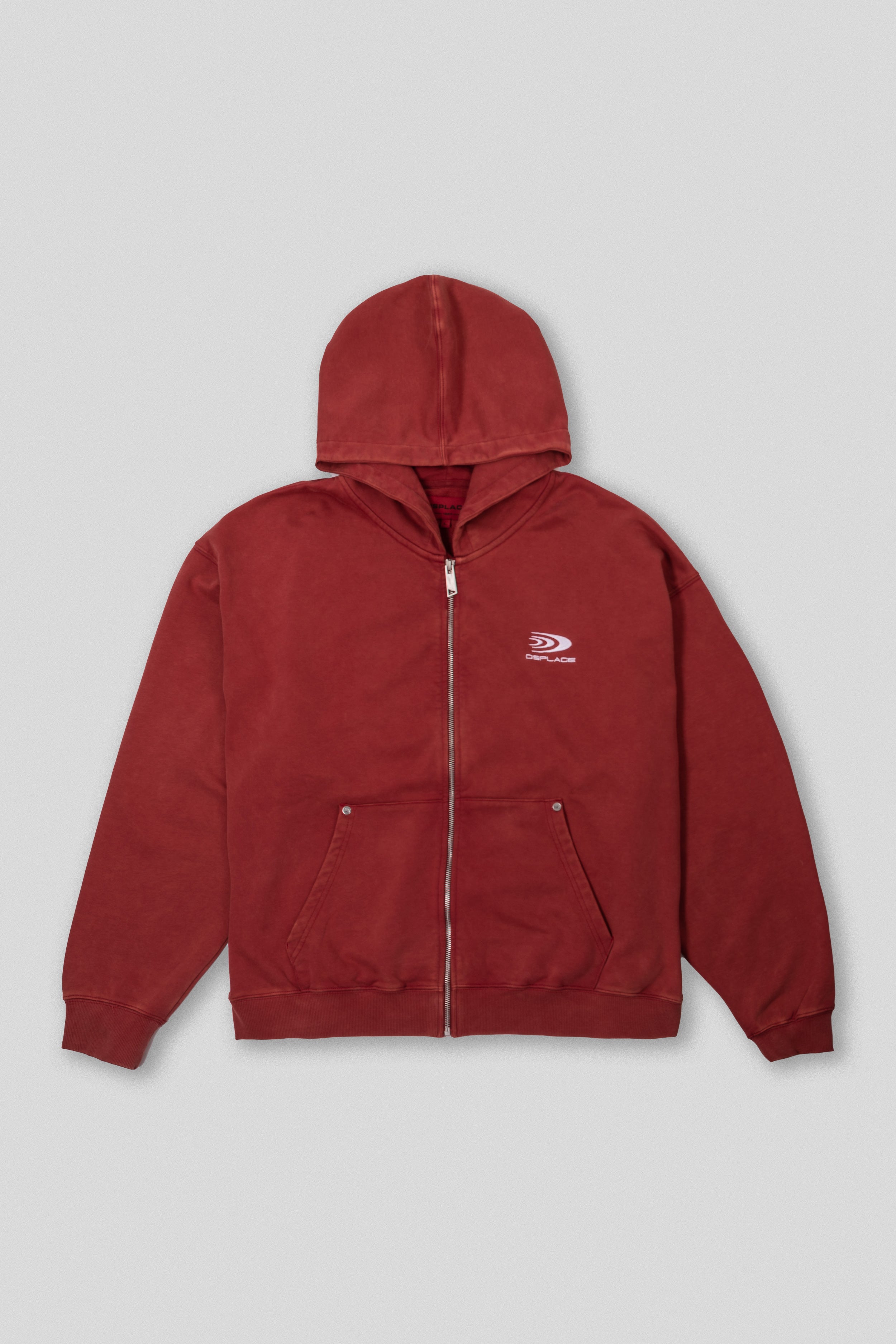 Arden Zipper Hoodie - Washed Ruby