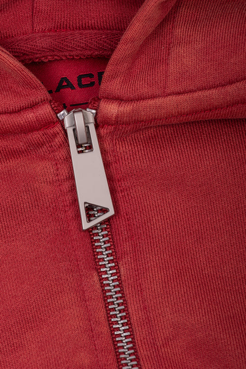 Arden Zipper Hoodie - Washed Ruby