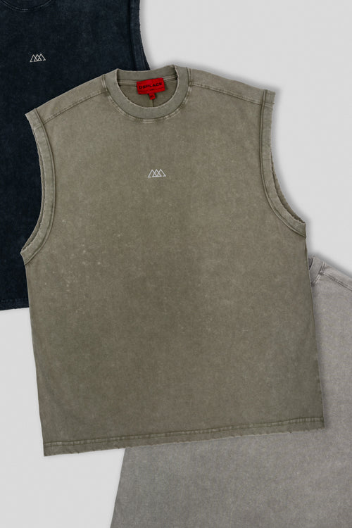 Brickell Sleeveless Tank - Laurel Green Washed