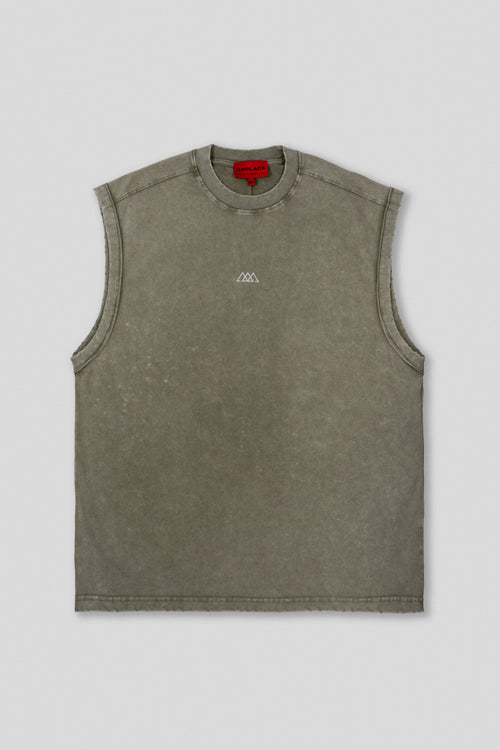 Sleeveless Tank - Laurel Green Washed