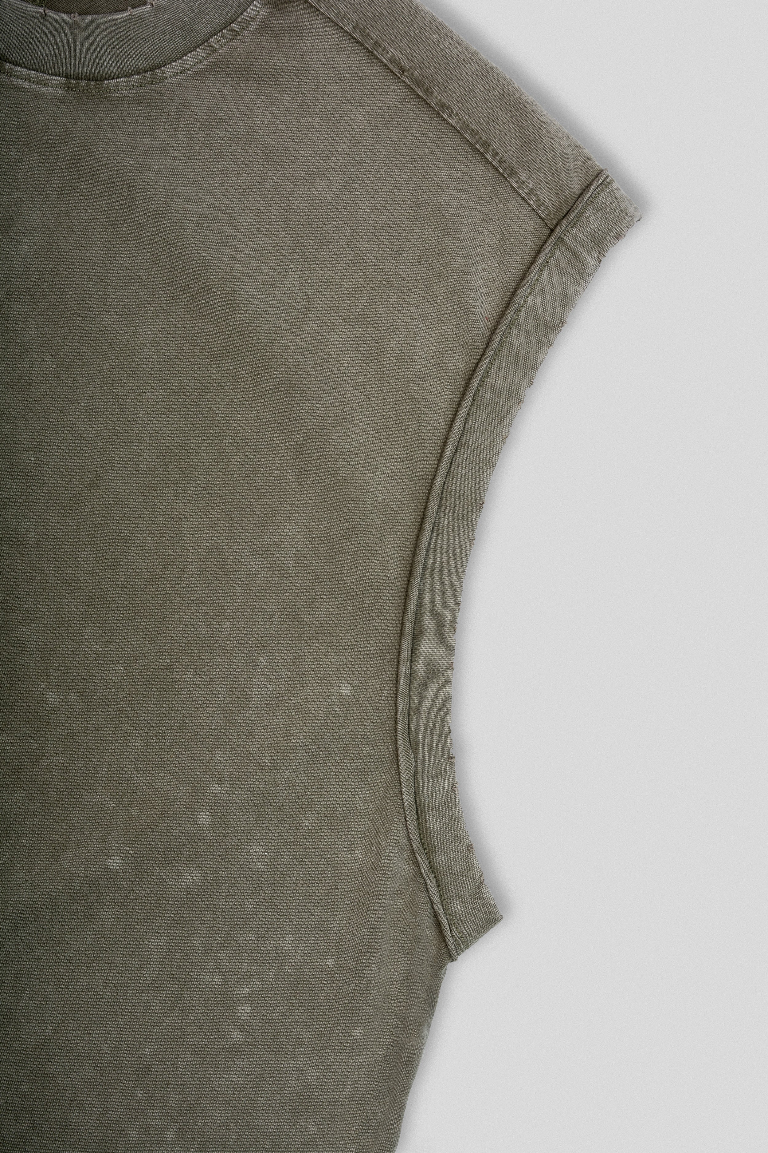 Sleeveless Tank - Laurel Green Washed