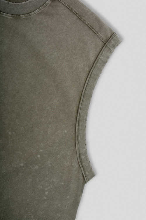 Sleeveless Tank - Laurel Green Washed