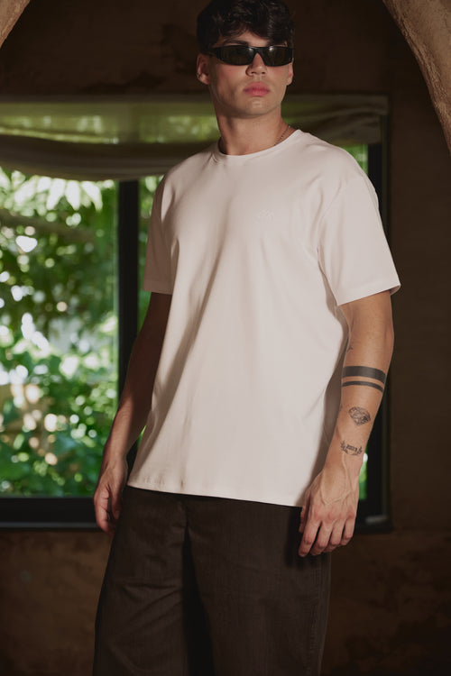 Chaos Logo Tee - Salt White / White