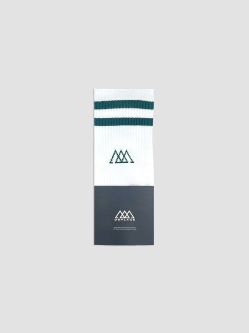 Racer Socks 2S - White / Eden Green