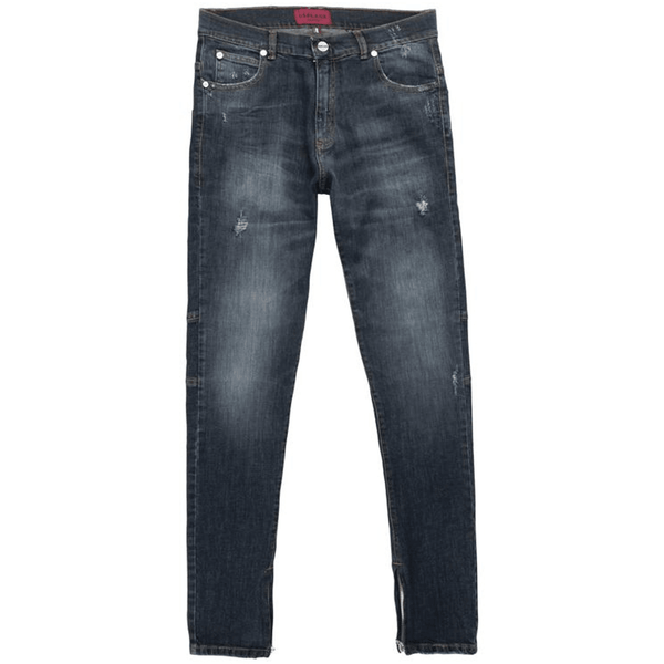 Zippered Denim Raw Indigo Jeans - DSPLACE
