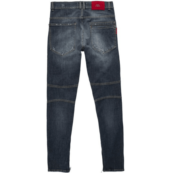 Zippered Denim Raw Indigo Jeans - DSPLACE